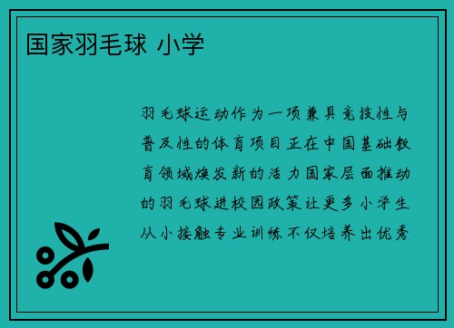 国家羽毛球 小学